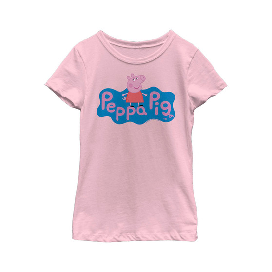 Girl's Peppa Pig Cut Dancing Blue Logo Child T-Shirt