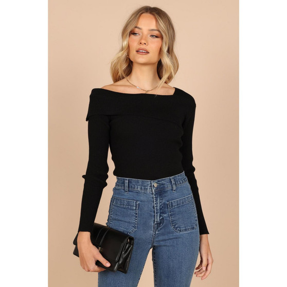 Womens Alicia One Shoulder Knit Sweater