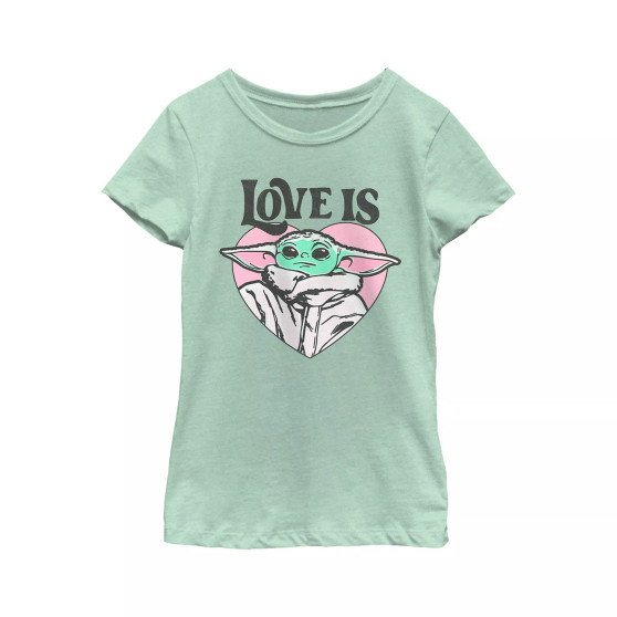 Girl's Star Wars: The Mandalorian Love is Grogu  Child T-Shirt