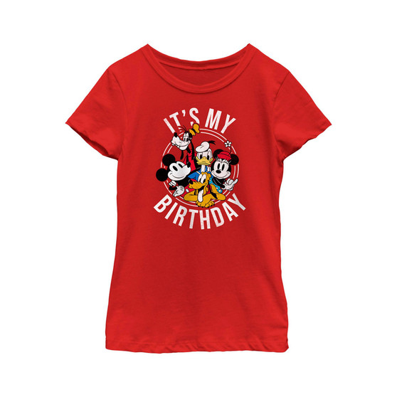 Girl's Mickey & Friends It's My Birthday Group Shot Child T-Shirt
