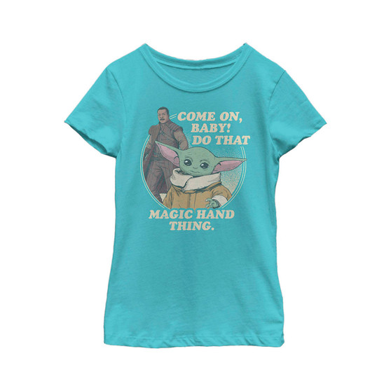 Girl's Star Wars: The Mandalorian Come on Baby Do That Magic Hand Thing Child T-Shirt