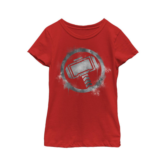 Girl's Avengers: Endgame Smudged Thor  Child T-Shirt