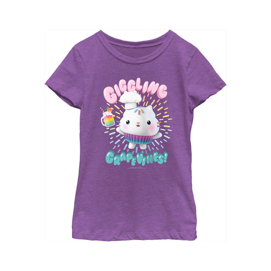 Girl's DreamWorks: Gabby's Dollhouse Cakey Cat Giggling Grapevines!  Child T-Shirt