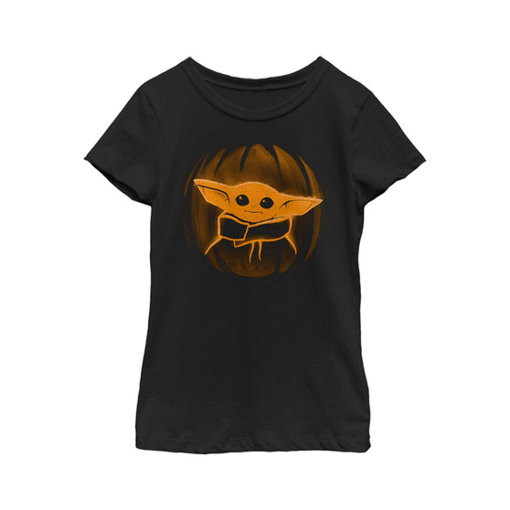 Girl's Star Wars: The Mandalorian Halloween Grogu Jack-O'-Lantern Child T-Shirt