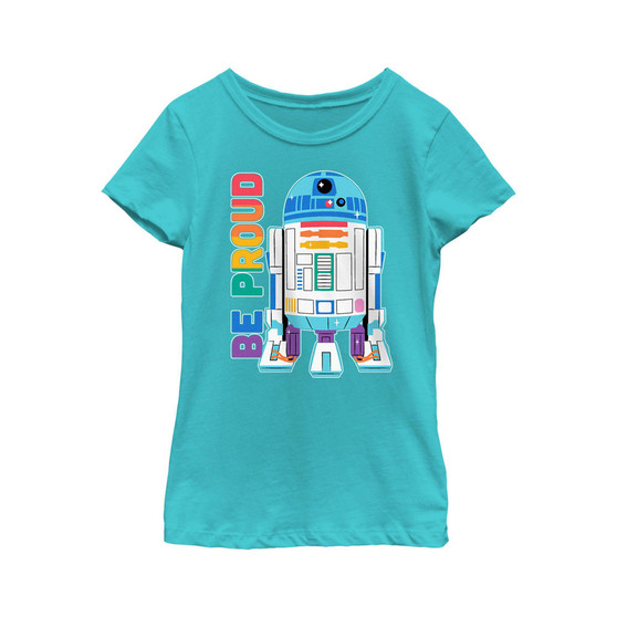Girl's Star Wars Pride Rainbow R2-D2 Be Proud Child T-Shirt