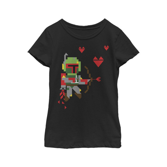 Girl's Star Wars Valentine's Day Boba Fett Cupid  Child T-Shirt
