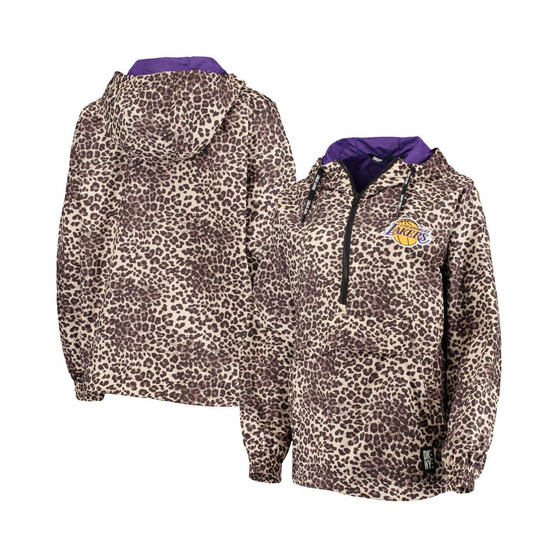 Women's G-Iii Sports By Carl Banks Leopard Los Angeles Lakers Gabriella Windbreaker Half-Zip Hoodie