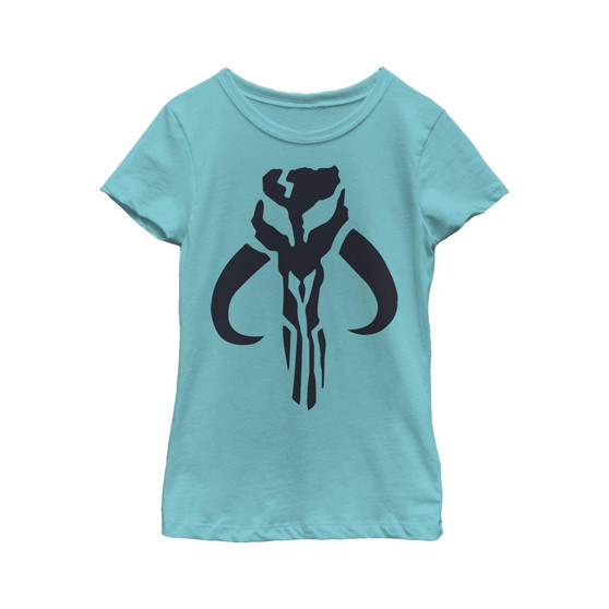 Girl's Star Wars The Mandalorian Mythosaur Skull Logo  Child T-Shirt