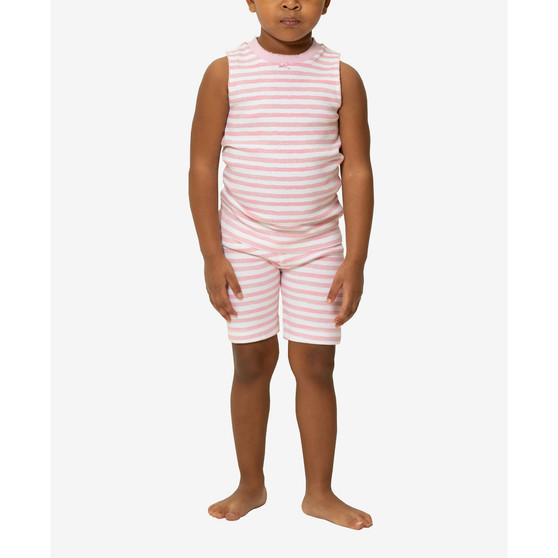 Little Boys and Girls Petal Stripe 2-Piece Matching Family Pajama Set