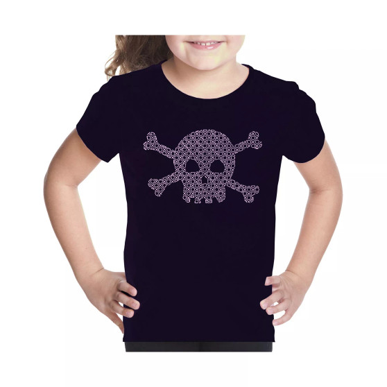 Big Girl's Word Art T-shirt - XOXO Skull