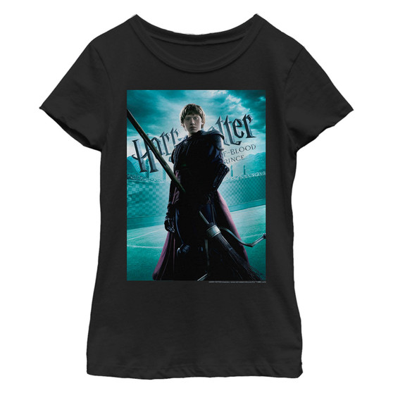 Girl's Harry Potter Half-Blood Prince Ron Quidditch Poster Child T-Shirt