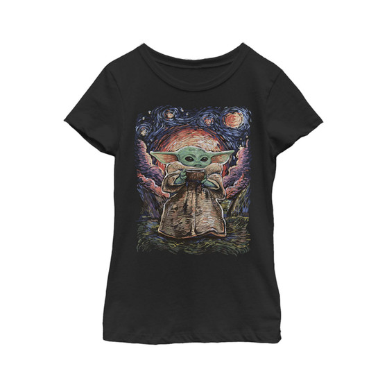 Girl's Star Wars: The Mandalorian The Child Starry Night  Child T-Shirt