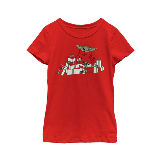 Girl's Star Wars: The Mandalorian Christmas The Child Gifts Galore  Child T-Shirt
