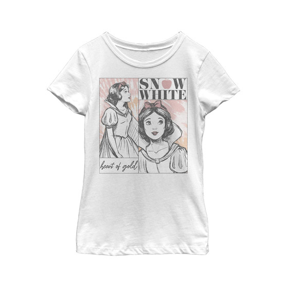 Girl's Snow White and the Seven Dwarfs Heart of Gold Sketch Child T-Shirt