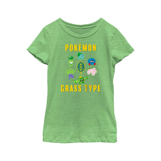 Girl's Pokemon Grass Type Group Characters Child T-Shirt