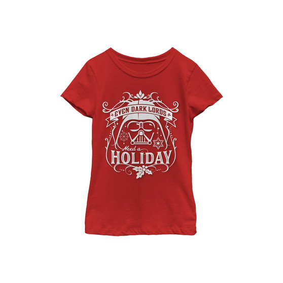 Girl's Star Wars Christmas Dark Lord Holiday  Child T-Shirt