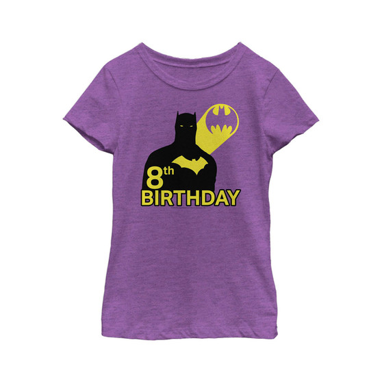 Girl's Batman 8th Birthday Bat Signal Child T-Shirt