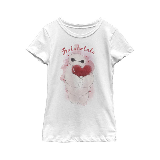 Girl's Big Hero 6 Valentine Baymax Heart Hug  Child T-Shirt