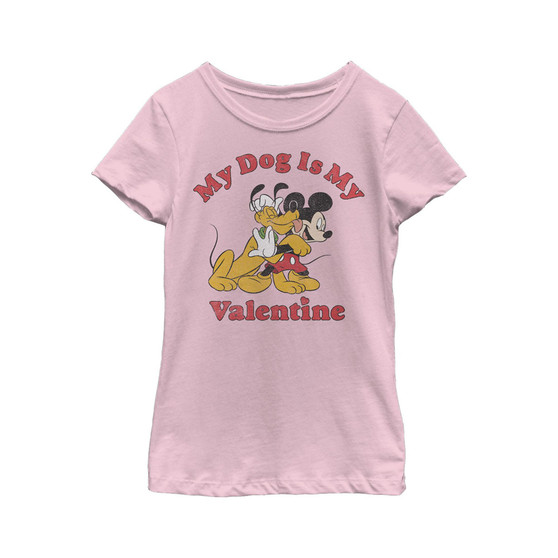 Girl's Mickey & Friends Dog Is My Valentine  Child T-Shirt
