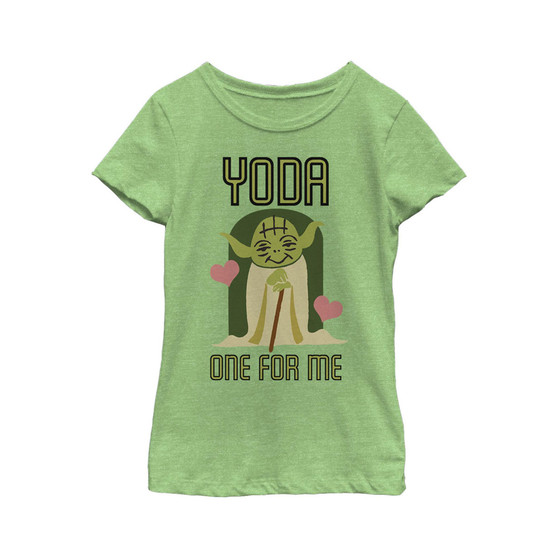 Girl's Star Wars Valentine's Day Yoda One for Me  Child T-Shirt