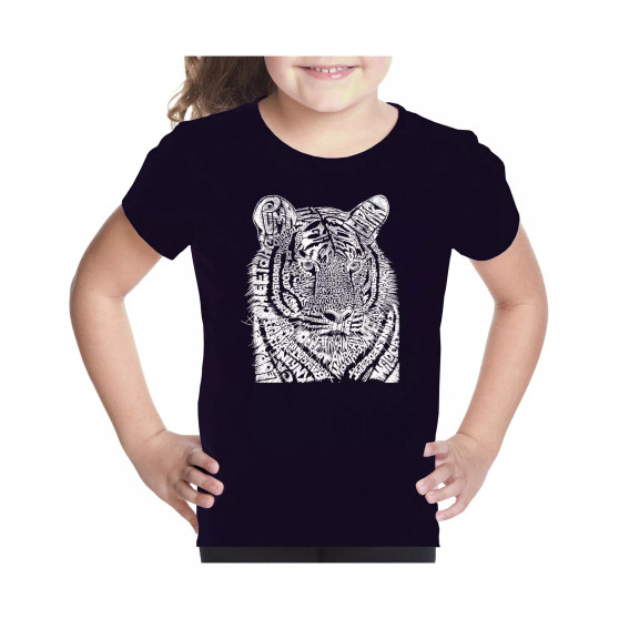 Big Girl's Word Art T-shirt - Big Cats