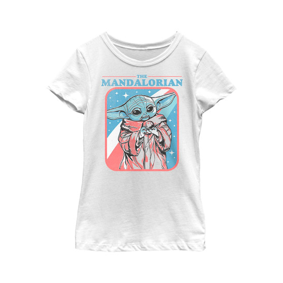 Girl's Star Wars: The Mandalorian Fourth of July Grogu Stars and Stripes Child T-Shirt