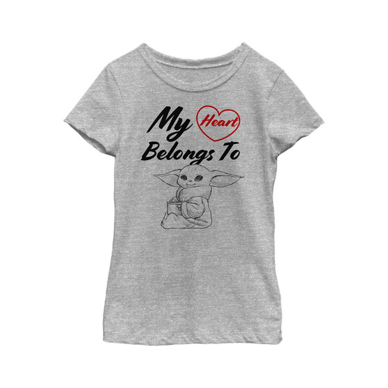 Girl's Star Wars: The Mandalorian Valentine's Day My Heart Belongs To Grogu Child T-Shirt