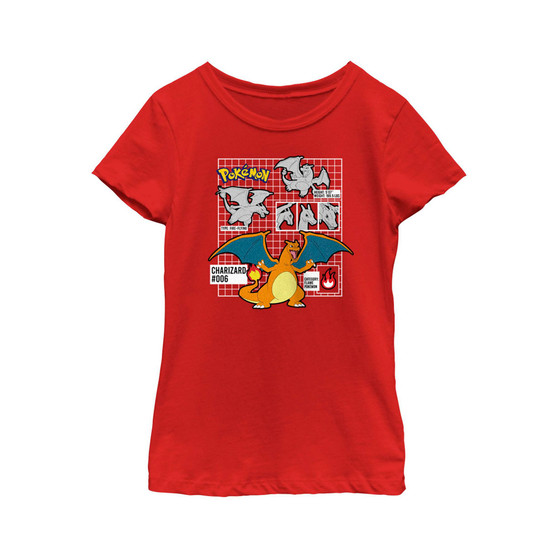 Girl's Pokemon Charizard Info Grid  Child T-Shirt