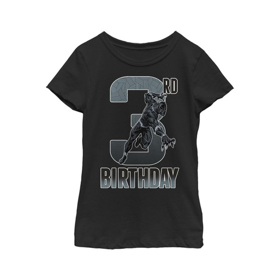 Girl's Black Panther Action Pose 3rd Birthday  Child T-Shirt