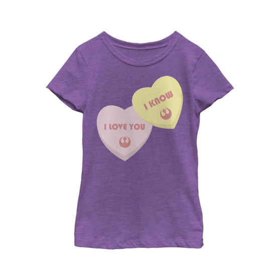 Girl's Star Wars Valentine's Day I Love You I Know Hearts  Child T-Shirt