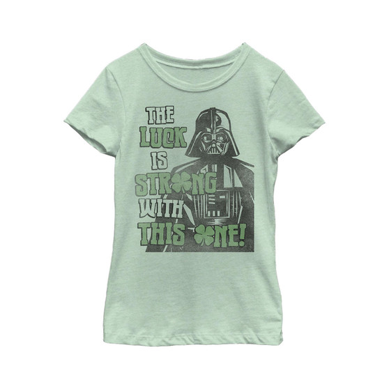Girl's Star Wars Darth Vader St. Patrick's Day Luck Is Strong With This One  Child T-Shirt