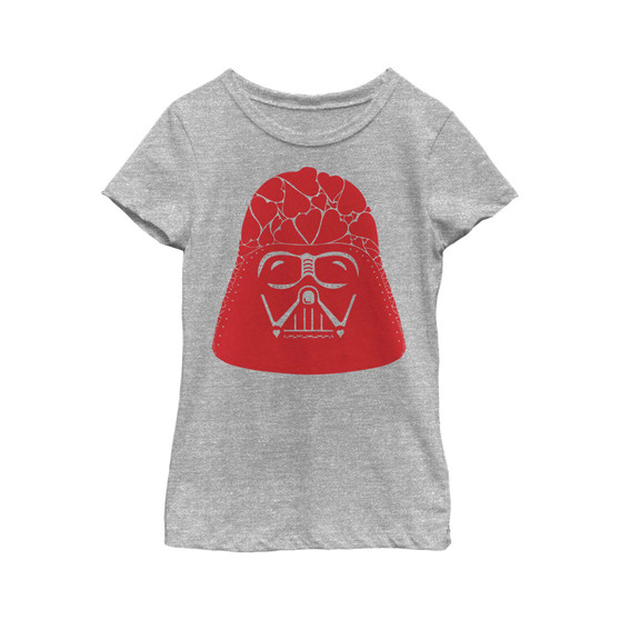 Girl's Star Wars Valentine's Day Darth Vader Heart Helmet  Child T-Shirt
