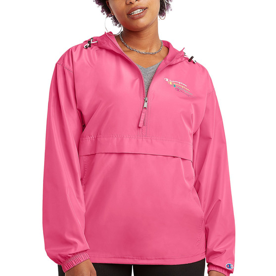 Women's Packable Windbreaker Pullover Hooded Jacket