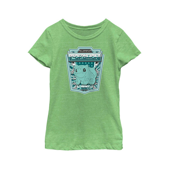 Girl's Pokemon Bulbasaur Metallic Badge  Child T-Shirt