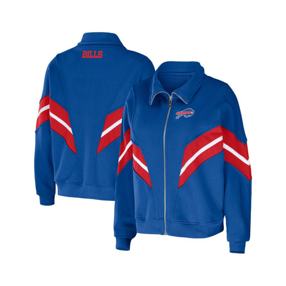 Women's Royal Buffalo Bills Yarn Dye Stripe Full-Zip Jacket