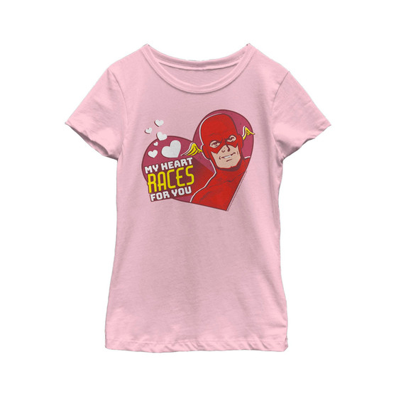 Girl's The Flash Valentine's Day My Heart Races for You  Child T-Shirt