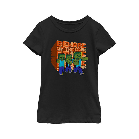 Girl's Minecraft Beware of the Dark Zombies  Child T-Shirt