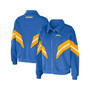Women's Powder Blue Los Angeles Chargers Yarn Dye Stripe Full-Zip Jacket