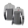 Women's Gray Chicago Cubs Verse Asymmetrical Tri-Blend Quarter-Zip Jacket