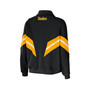 Women's Black Pittsburgh Steelers Plus Size Yarn Dye Stripe Full-Zip Jacket