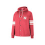 Women's Scarlet Nebraska Huskers Mia Striped Full-Snap Hoodie Jacket