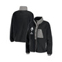 Women's Black Las Vegas Raiders Polar Fleece Raglan Full-Snap Jacket