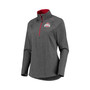 Women's Heathered Gray Ohio State Buckeyes Studio Half-Zip Jacket