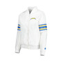 Women's White Los Angeles Chargers Line Up Satin Full-Snap Varsity Jacket