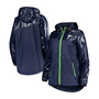 Women's College Navy Seattle Seahawks Double-Coverage Full-Zip Hoodie Jacket
