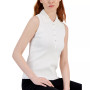 Women's Sleeveless Crochet-Collar Ribbed Top