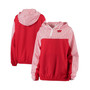 Women's Red Wisconsin Badgers Chevron Swishy Quarter-Zip Hoodie Jacket