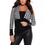Black Label Multi Houndstooth Cropped Sweater Blazer