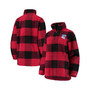 Women's Black, Red New York Rangers Plaid Sherpa Quarter-Zip Jacket