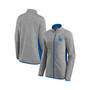 Women's Branded Heathered Charcoal Los Angeles Dodgers Primary Logo Fleece Full-Zip Jacket